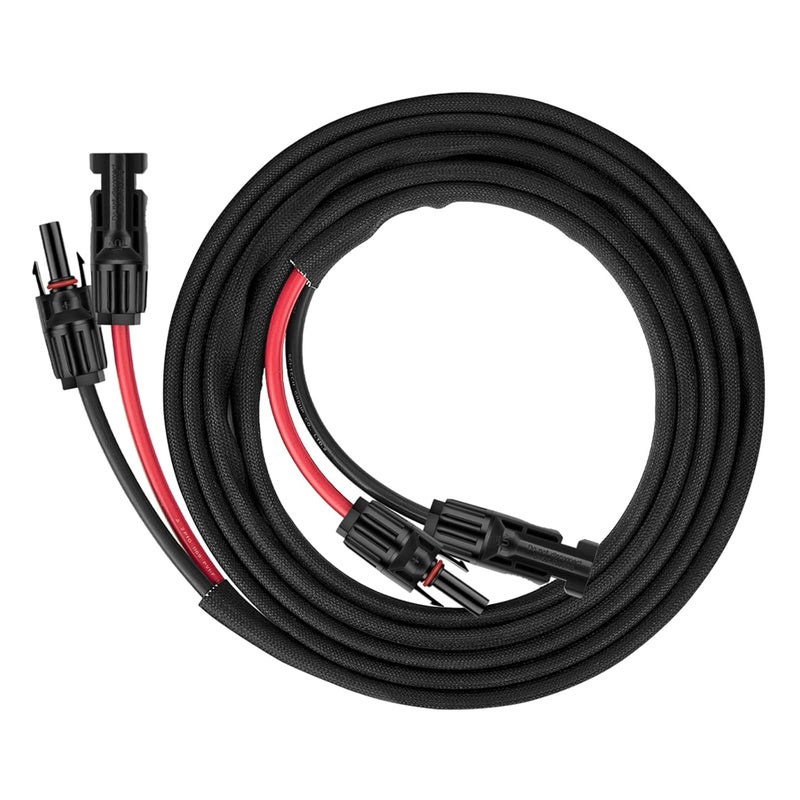 Geosiry كابل تمديد للطاقة الشمسية بطول 10 أقدام وسمك 10AWG مع موصلات أنثوية وذكورية، كابل شمسية للألواح الشمسية، وحدات التحكم في الشحن ومولد الطاقة الشمسية (10AWG، 10FT) - Image 1